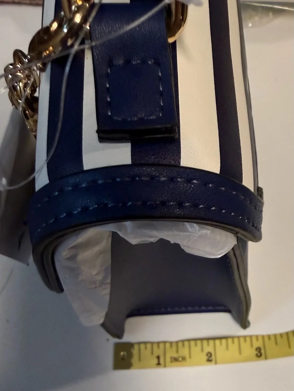 Aldo Nautical Striped Satchel Top-Handle Crossbody w/Charm NWT
